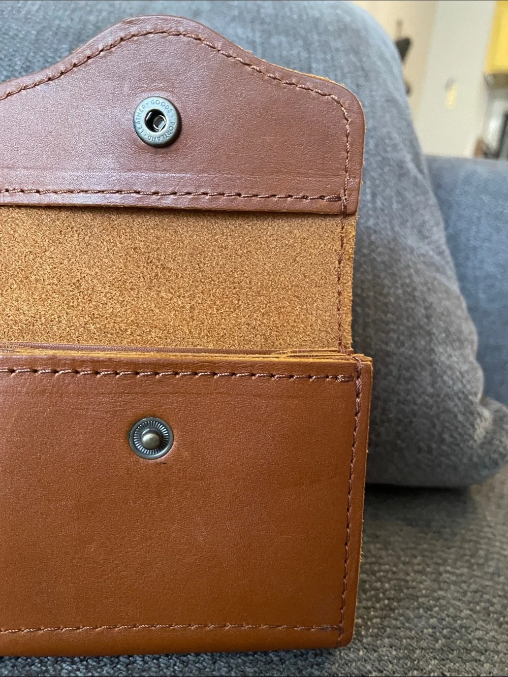 Leather Trifold Wallet - Tan